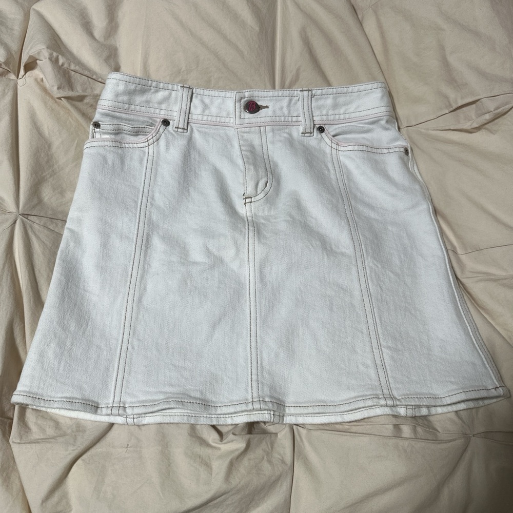 White Denim Skirt